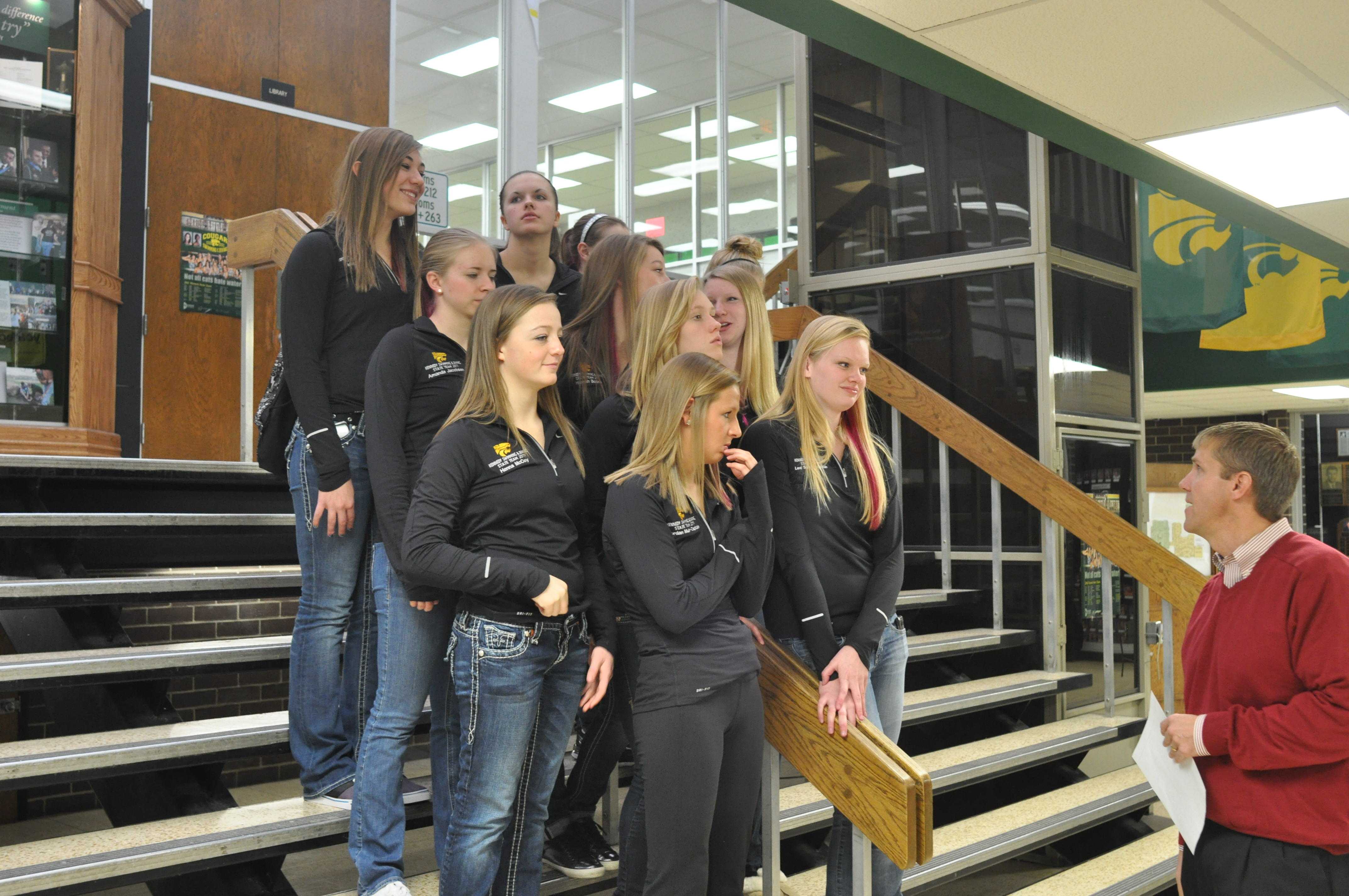 Eleven members of the cougar swimming and diving team are off to Marshalltown today for the State Swim Meet. The girls will swim in their events tomorrow starting at 12:30.
