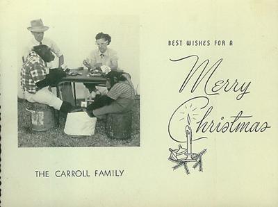 Carrell's family's 1954 Christmas card