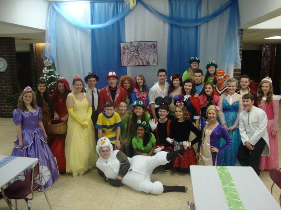 Students dressed up as a multitude of characters to entertain children at the drama department fundraiser. Photo provided by Kimberly Pereboom. 