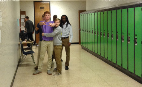 Members of the cast practice in the halls during SMART lunch.