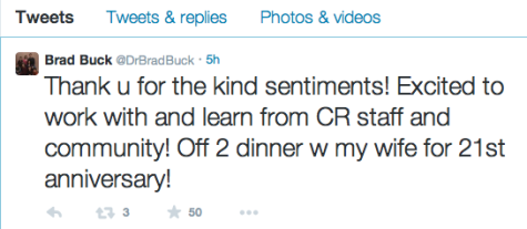 Tweet from Dr. Buck