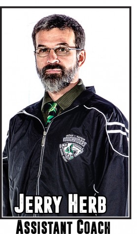 Herb coaches more than 20 area high school players who participate in the Roughriders Hockey Club. 