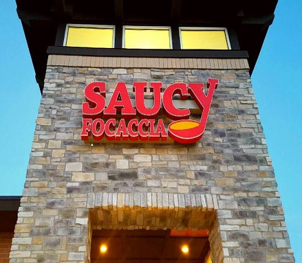 Saucy Focaccia on 5100 Fountains Drive NE.
