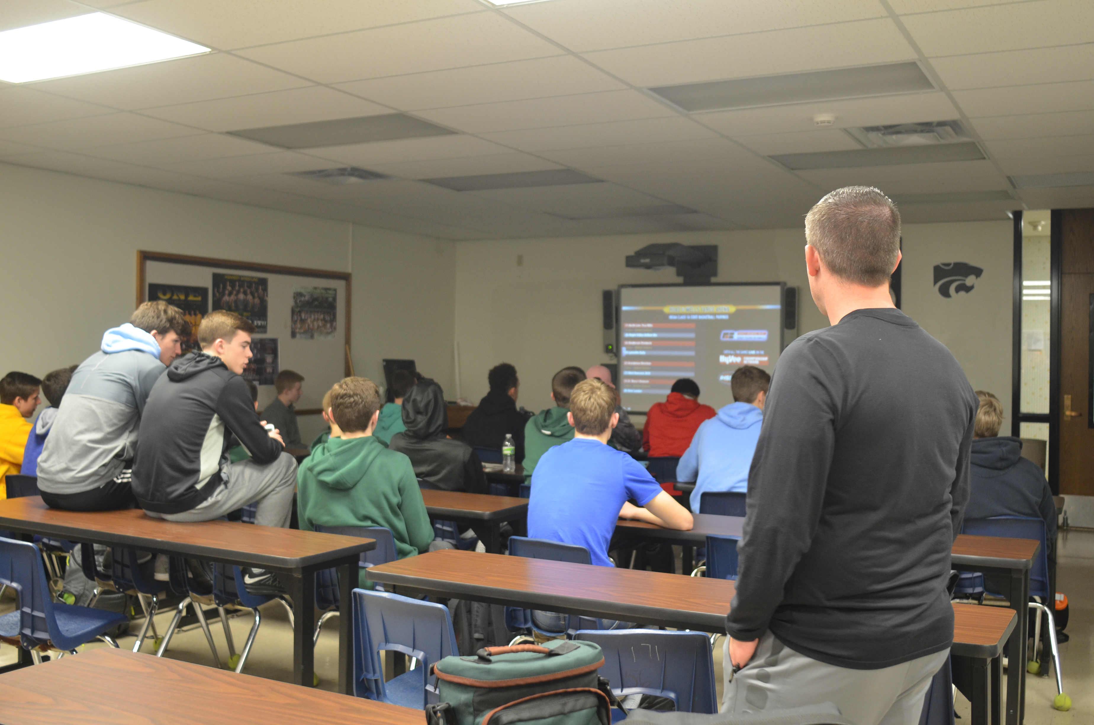 On Wednesday afternoon, the Cougars patiently waited together with coaches for the state basketball bracket to reveal who they'll play.