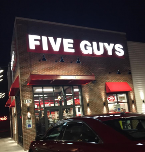 Five Guys restaurant on Collins Road