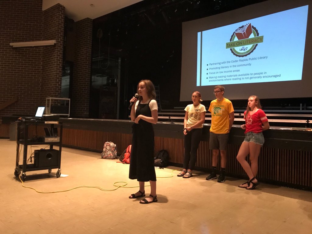 NHS+officers+announcing+the+project+to+their+class+on+Aug.+30.