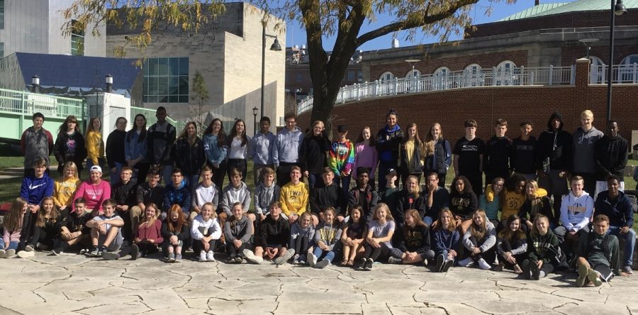 Kennedy students gather at the end of their University of Iowa tour.