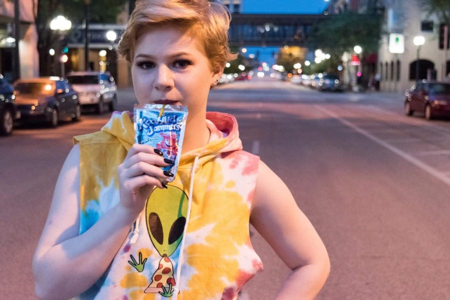 This is Harmers favorite photo Wonase has on his Shane Wonase Photography Facebook page. The photo is of Emily Ellis enjoying a Caprisun downtown. 
