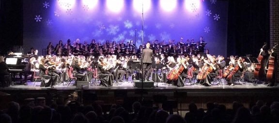 The orchestra performing at the 2016 Winter Showcase.