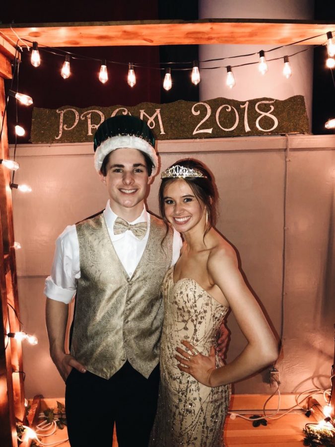 Seniors Raymond Koch and Ashby Renner after becoming the 2018 Prom King and Queen.