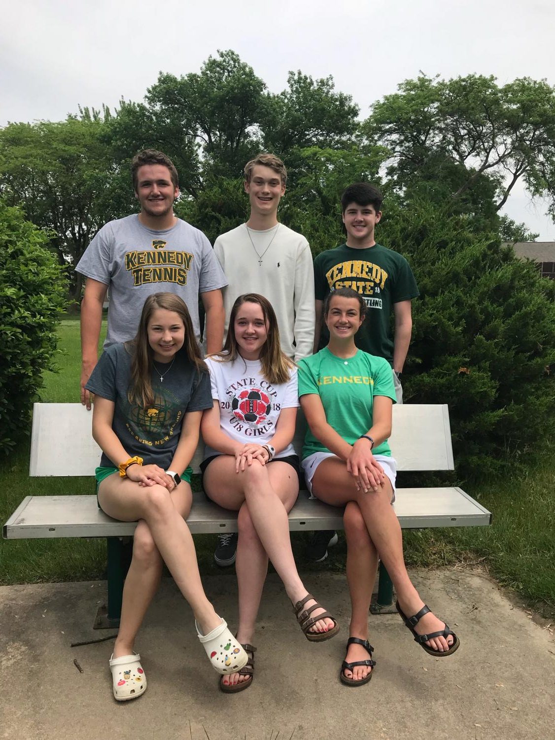 Kennedy student Government officers 2018-2019 school year. top left Noah Gleode, Charles Haefner, Louie Ervin. Bottom right Kia Johnson, Rylee Ervin, Lauryn Vaske.