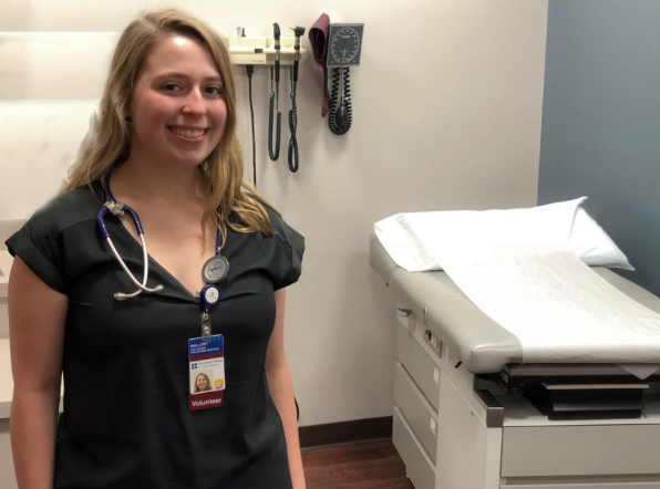 Mallory McGuire, sr., at her internship over the summer at Unity Point. McGuire is considering being a nurse in the future and was able to explore that interest through Kirkwoods Workplace Learning Connections program. 