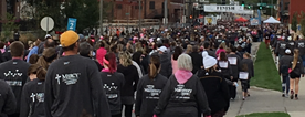 Participants walking together at the event.