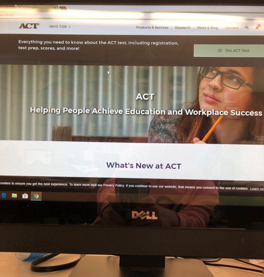 The ACT website, which offers students information about registration and scores.