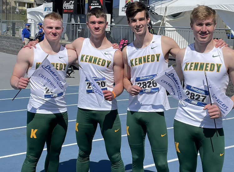Max+White%2C+sr.%2C+Drew+Bartels%2C+sr.%2C+Brody+Lovell%2C+sr.%2C+and+Reid+Pakkebier%2C+sr.%2C+after+placing+first+in+the+shuttle+hurdle+relays.+