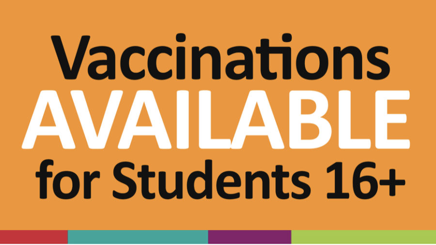 The CRCSD graphic telling students that the vaccine is available.  