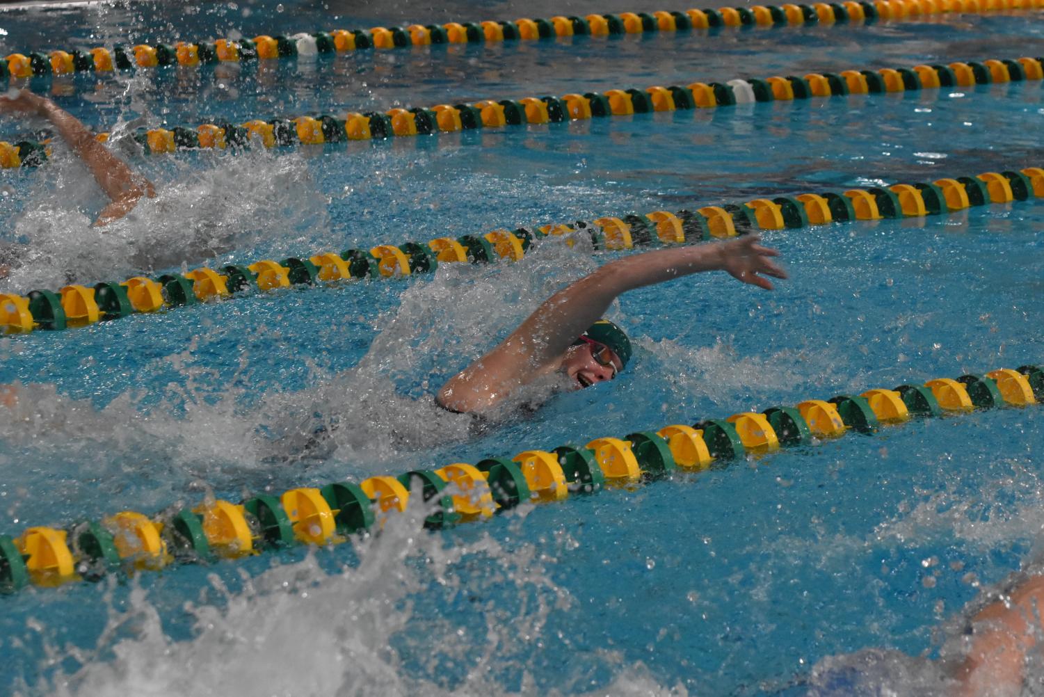 Championship finalist Maria Trotta swimming the 50 Yard Freestyle at Kennedy.