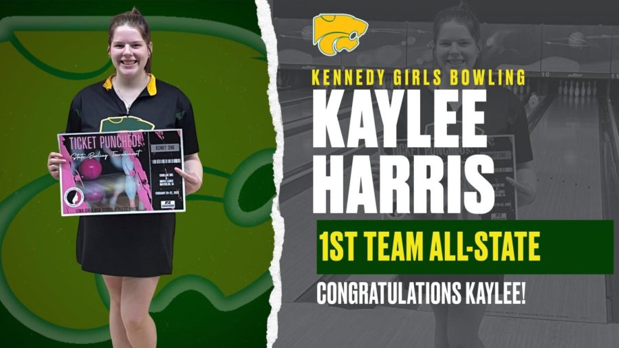 Kaylee+Harris+achieves+first+team+all-state+and+places+first+in+the+girls+bowling+state+qualifiers.
