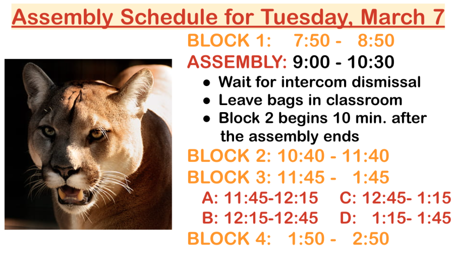 Kennedy+schedule+for+Tuesday%2C+March+7%2C+when+students+are+honored+at+and+academic+assembly.