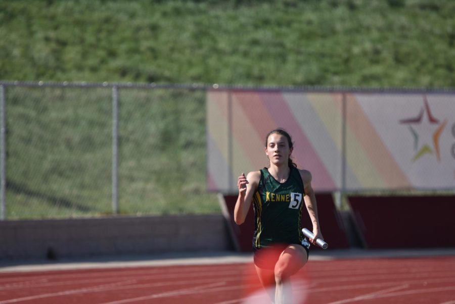 Sidney Swartzendruber competes at a track meet last season.