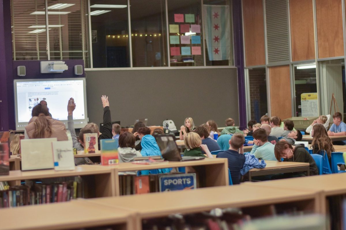 The beginning of PE is held in the library.