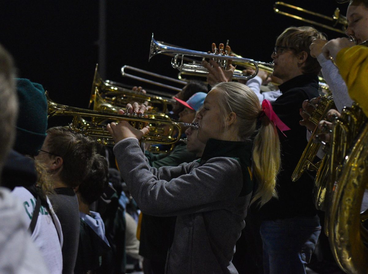 Freshman Mirabelle Sackerfield plays trumpet for Kennedy Band.