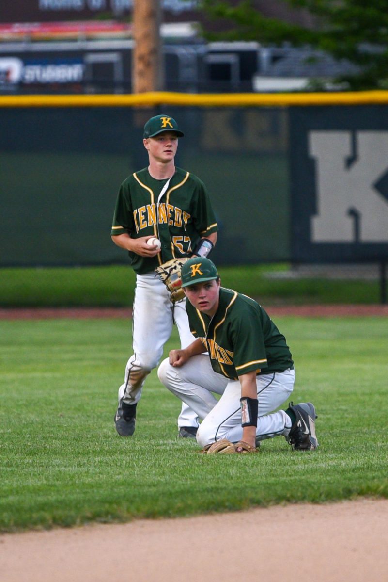 Danny Doyle waits to throw the ball over leo koester.