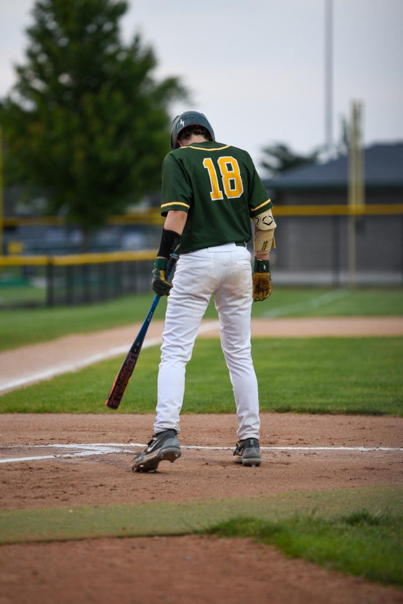 Leo Koester Prepares to hit the ball.