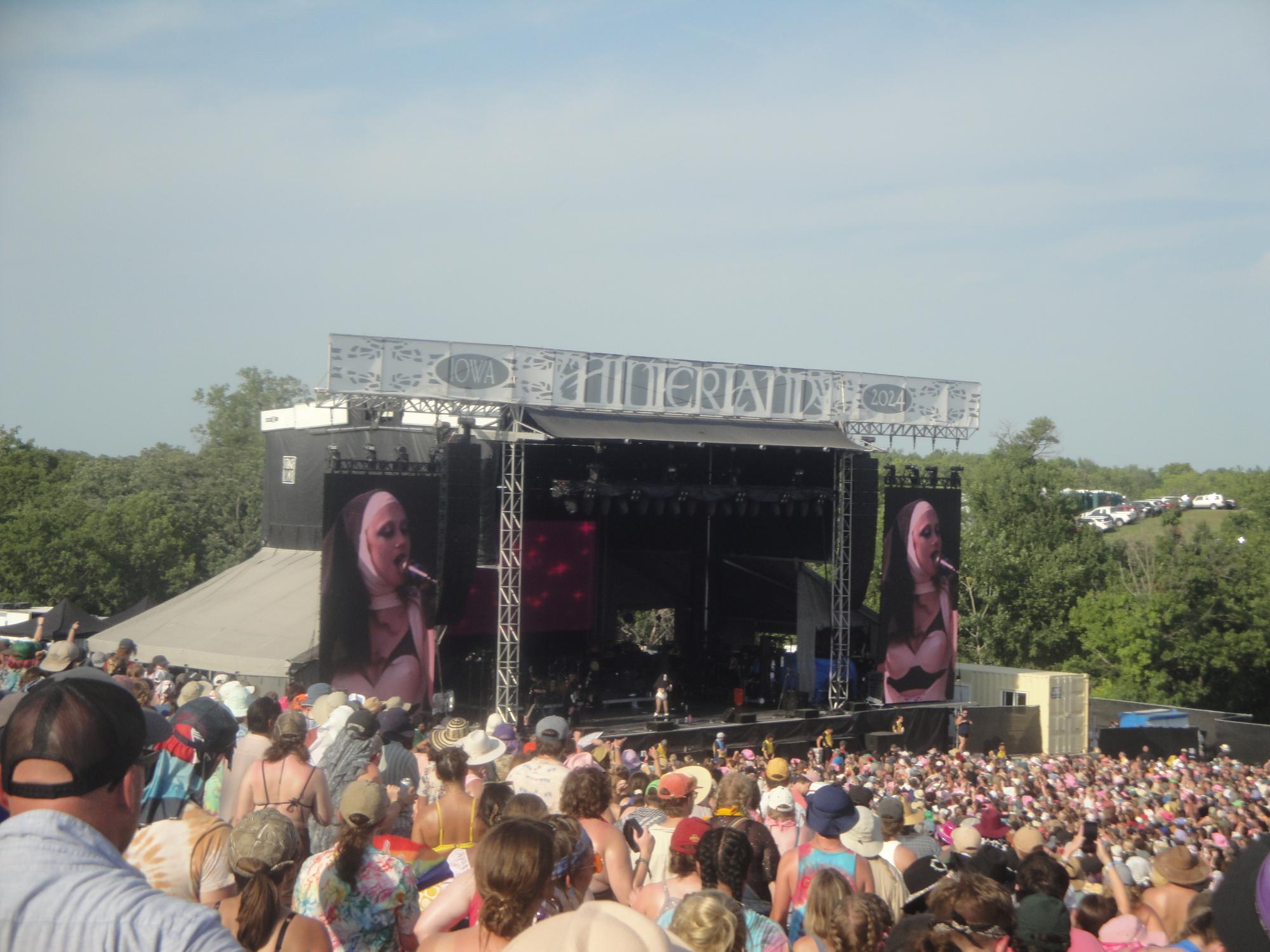 Pop singer/songwriter Chappell Roan performs on the Hinterland stage.