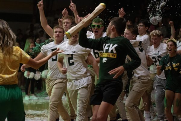 Kennedy's junior class ecstatic after winning the spirit stick.  