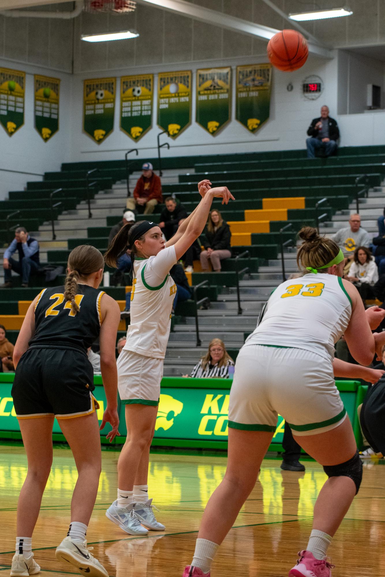 Senior Ella Moser shoots her first free-throw. 