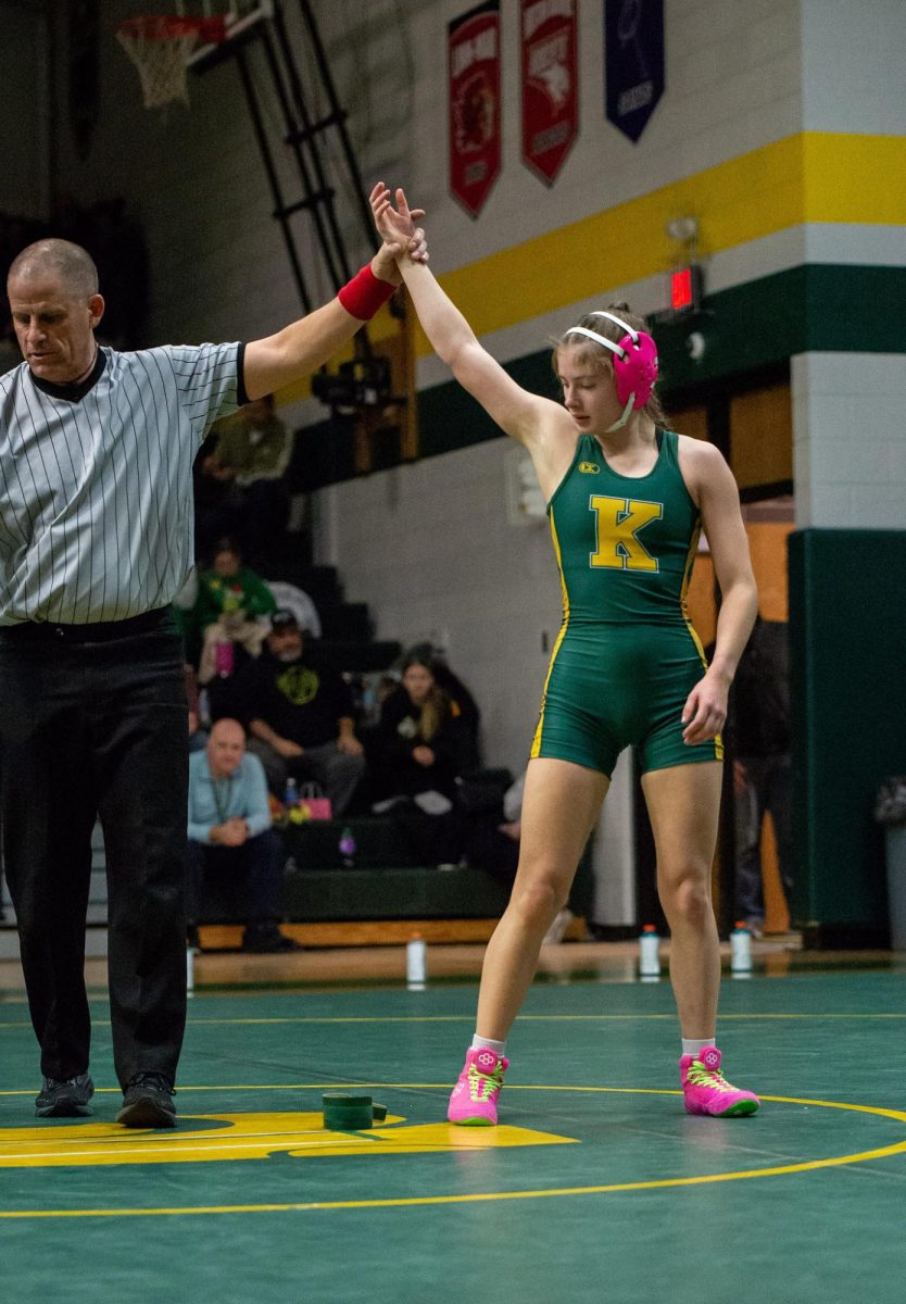 Junior, Kennedy girl's wrestler, Olivia Hallam who has recently earned a state title.