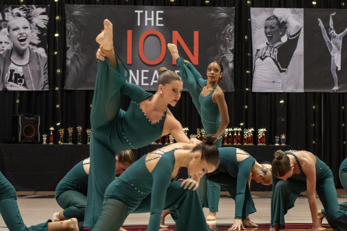 Soloists Elle and Megan hold their leg extensions.The dance included several other  tricks that tested the endurance of the dancers.